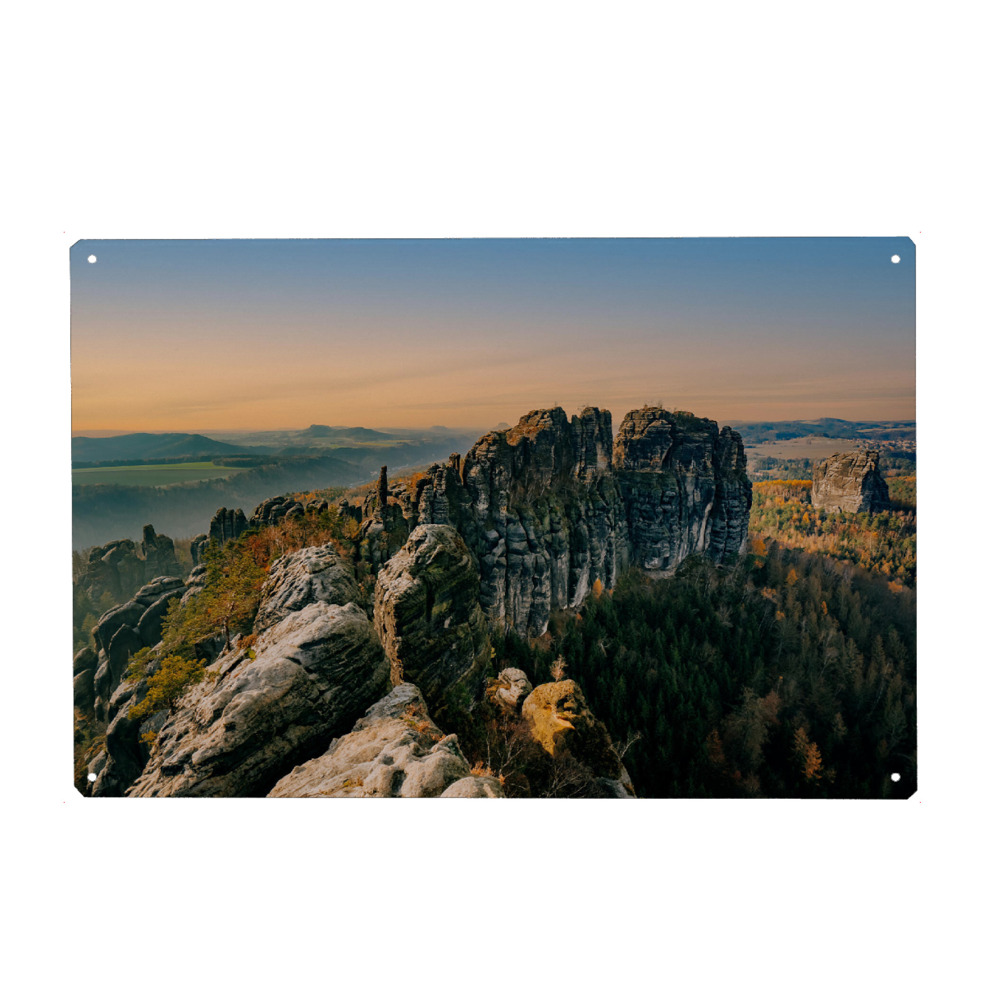 Metall Poster "Schrammsteine, Sächsische Schweiz" artboxONE - Natur,Reise