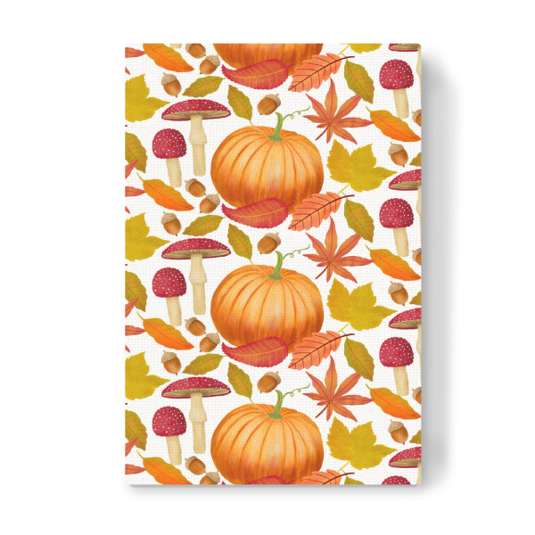 Leinwandbild "Kürbis-Herbstblätter-Muster" artboxONE - Natur,Floral