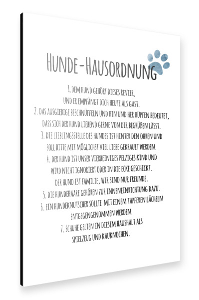 Alu-Dibond "Hunde Hausordnung" 30x20 cm artboxONE