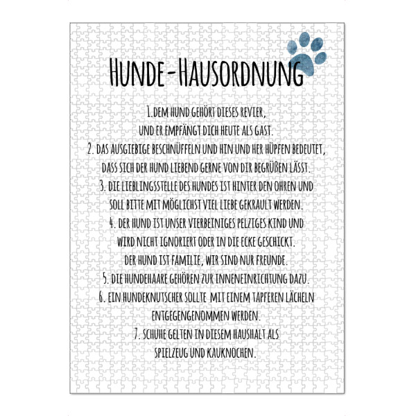 Puzzle Ravensburger "Hunde Hausordnung" artboxONE - Typografie,Für Mama,Für Papa,Lustig