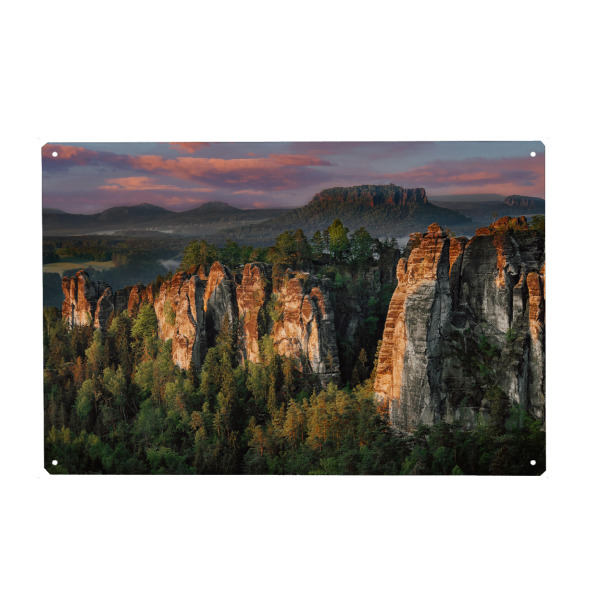 Holzbild "Bastei am Morgen" artboxONE - Natur,Reise