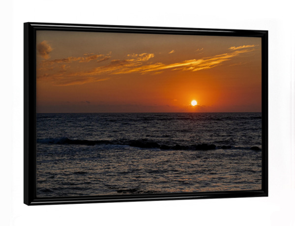 Poster mit schwarzem Rahmen "Sonnenuntergang im Atlantik" artboxONE - Natur,Reise,Reise / Strand und Meer