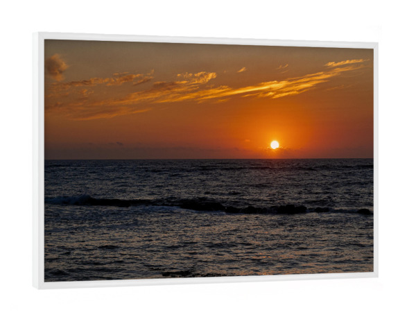 Poster mit weißem Rahmen "Sonnenuntergang im Atlantik" artboxONE - Natur,Reise,Reise / Strand und Meer