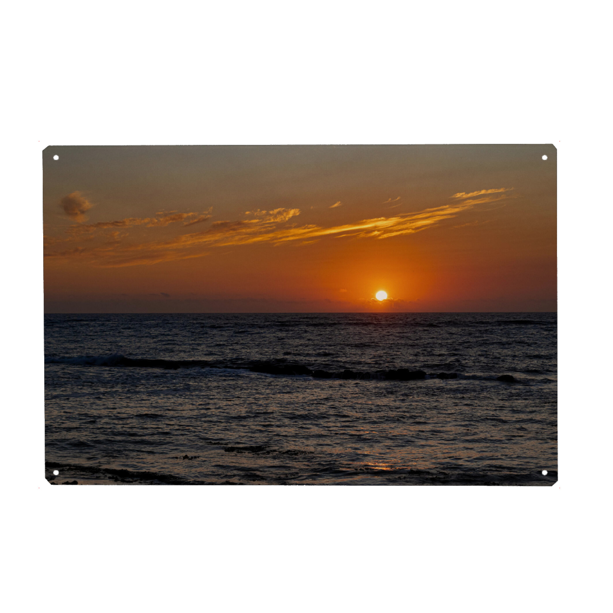 Metall Poster "Sonnenuntergang im Atlantik" artboxONE - Natur,Reise,Reise / Strand und Meer