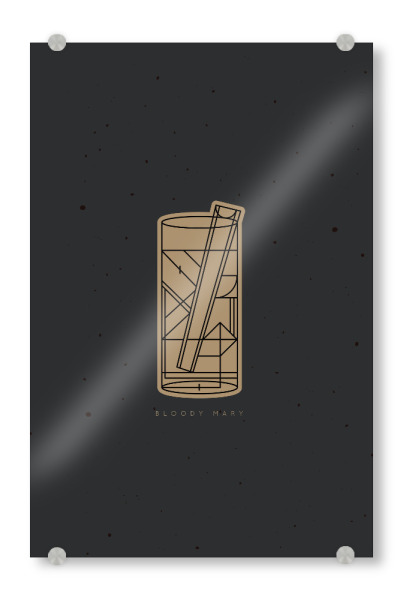 Acrylglasbild "Art deco bloody mary cocktail dark" artboxONE - Essen & Trinken / Alkohol