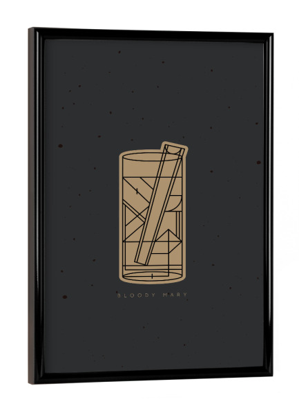 Poster mit schwarzem Rahmen "Art deco bloody mary cocktail dark" artboxONE - Essen & Trinken / Alkohol