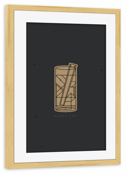 Poster mit Rahmen kiefer "Art deco bloody mary cocktail dark" artboxONE - Essen & Trinken / Alkohol