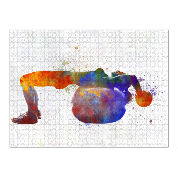 Puzzle Ravensburger "Watercolor fitness-h" artboxONE - Sport - Sport,Sports,Watercolor,Fitness,Gym,Exercise,Athlete,Gymnast,Olympic - Bild sport