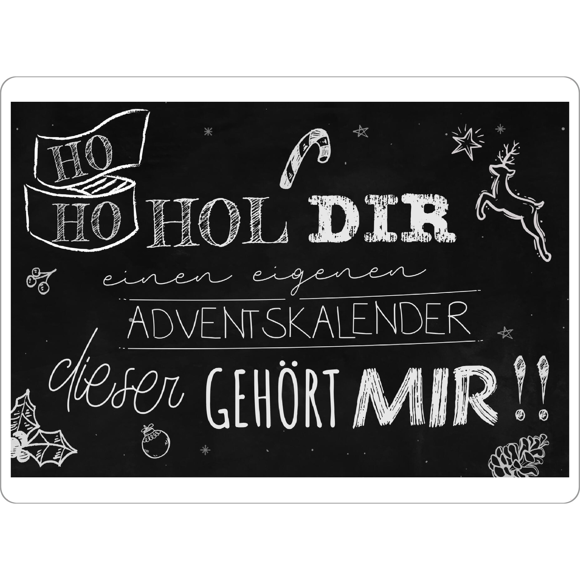 Tischset "Adventskalender Typo" artboxONE - Typografie,Schwarzweiß,Lustig