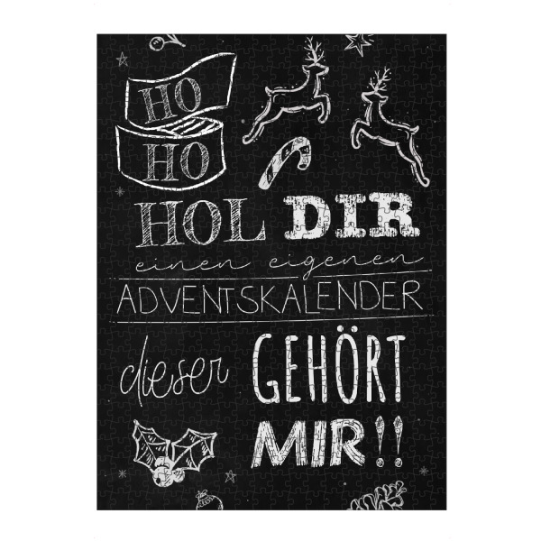 artboxONE Puzzle "Adventskalender Typo" artboxONE - Typografie,Schwarzweiß,Lustig