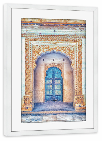 Poster mit Rahmen weiß "Indian Style" artboxONE - Städte,Reise,Architektur,Reise / Asien,Reise / Länder