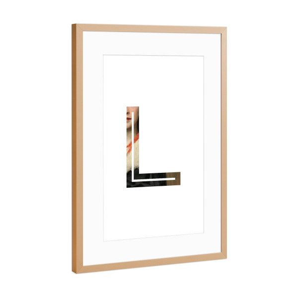 Poster mit Rahmen Kupfer "IMPRESS-LETTER L" artboxONE - Typografie,Fashion,Buchstaben,Buchstaben / L