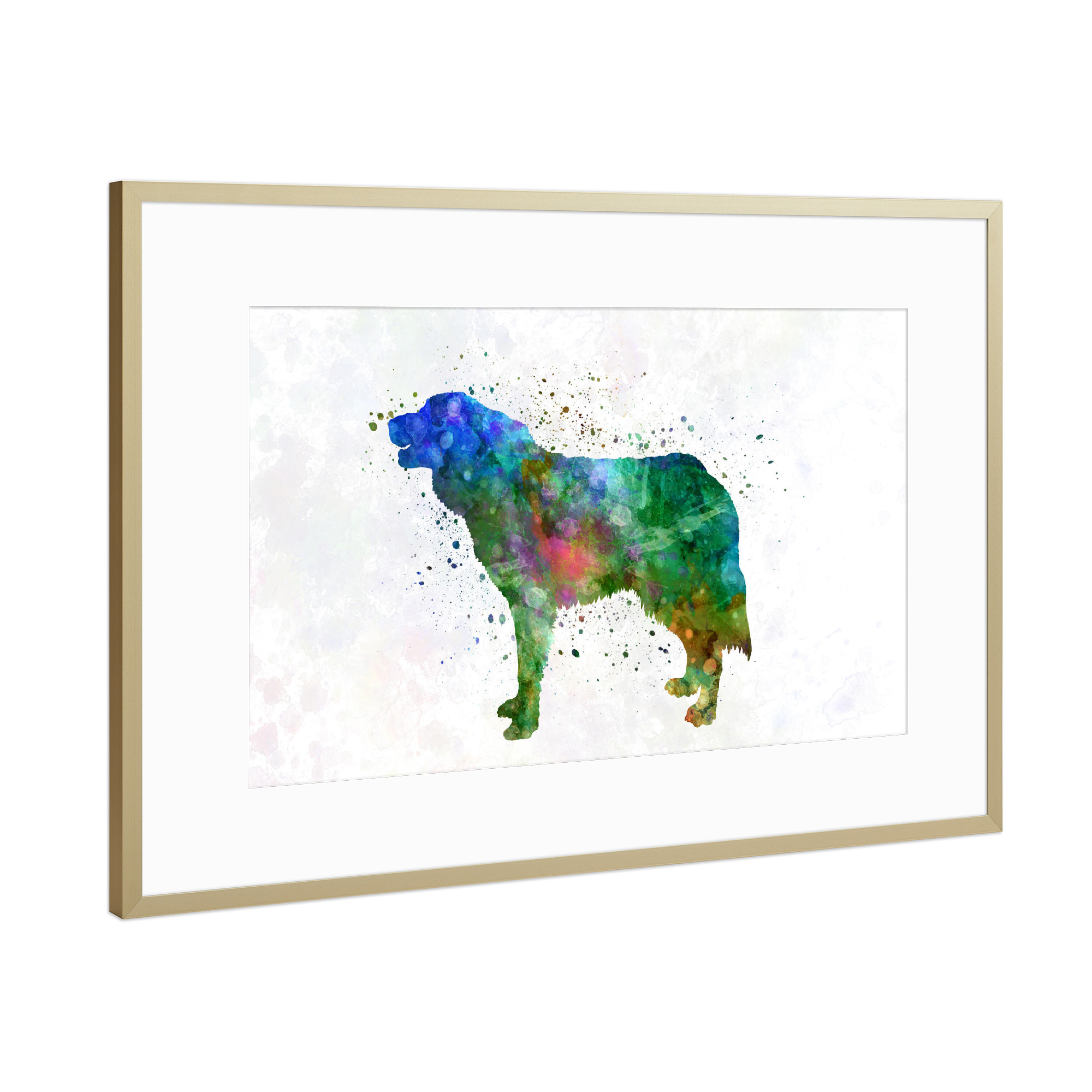 Poster mit Rahmen Gold "Bosnian and Herzegovinia Dog" artboxONE - Tiere,Abstrakt