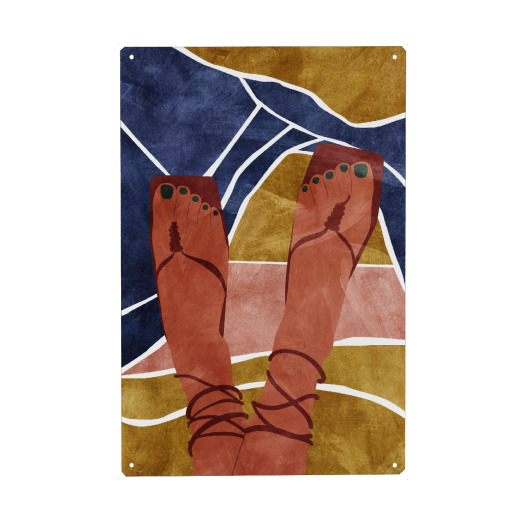 Abstract beach and woman