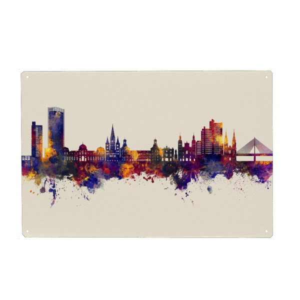Holzbild "Bonn Germany Skyline Autumn" artboxONE - Städte
