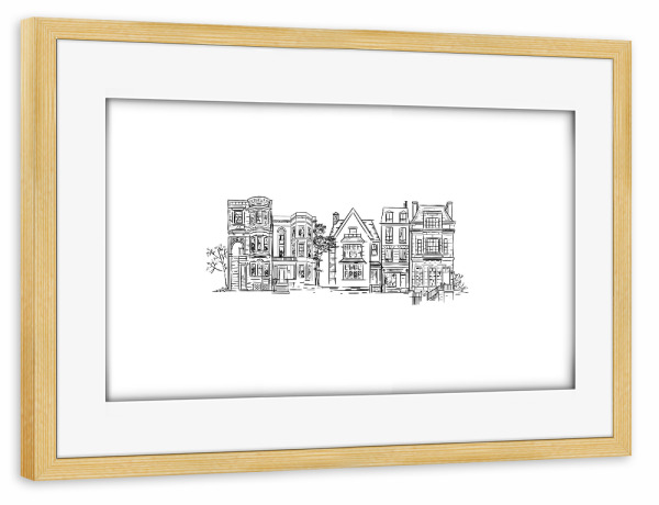 Poster mit Rahmen kiefer "House victorian old fashioned" artboxONE - Städte,Architektur