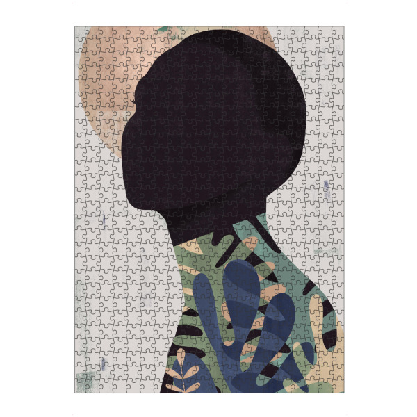 Puzzle Ravensburger "Woman Color Golden" artboxONE - Abstrakt,Menschen - Shape,Gold,Golden,Woman,Women,Africa,Afrika,Frau,Black - Bild shape