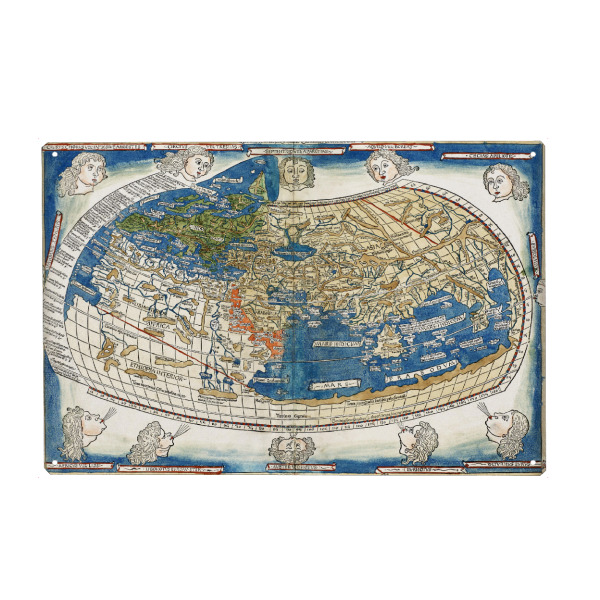 Metall Poster "Old Pictorial Maps of Ptolemy" artboxONE - Kartografie - Map,Maps,Old,Vintage,Retro,Ptolemy,Atlas,World,Pictorial,Karte - Blechschild