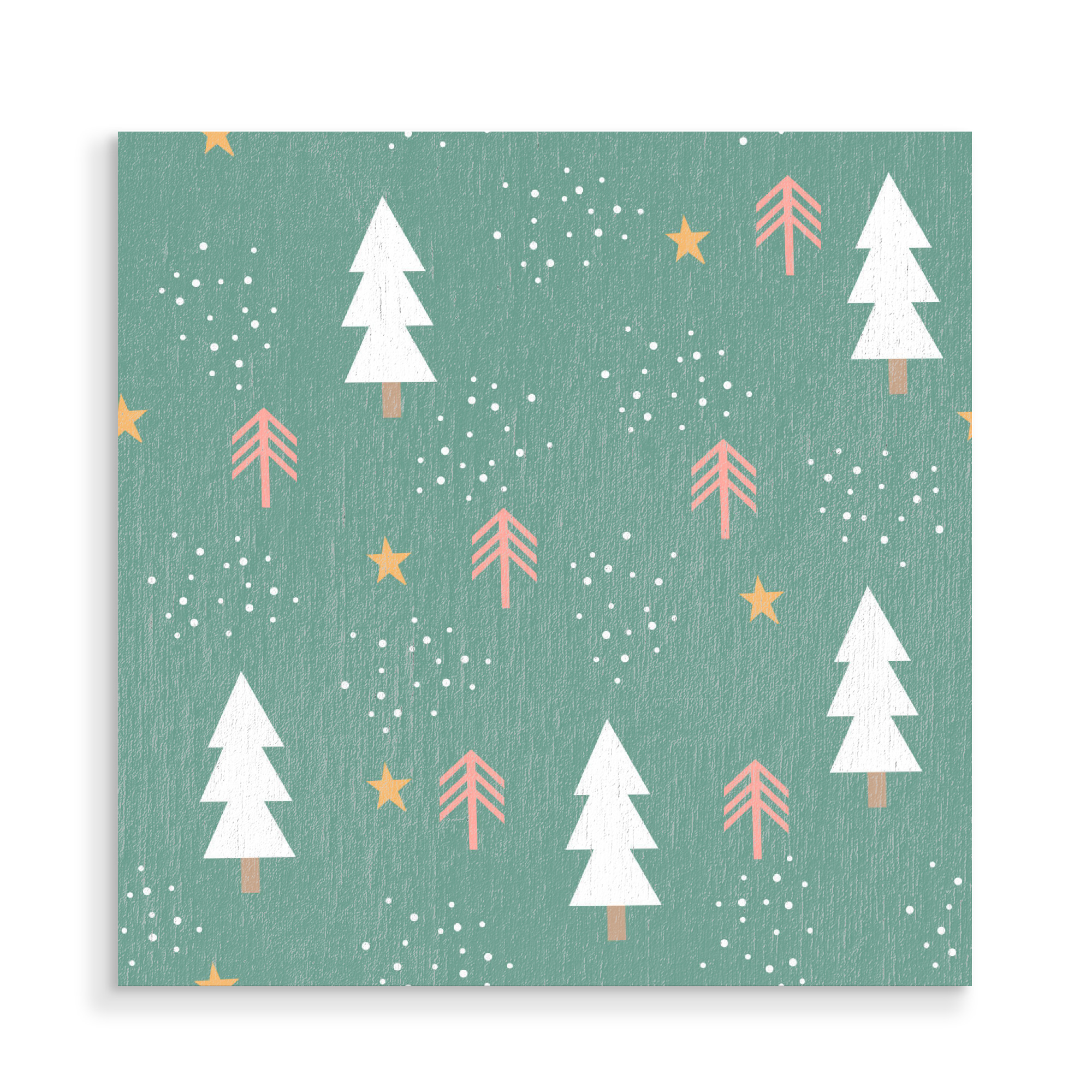 Holzbild "Grünes Tannen Muster" artboxONE - Natur,Abstrakt,Geometrie,Weihnachten