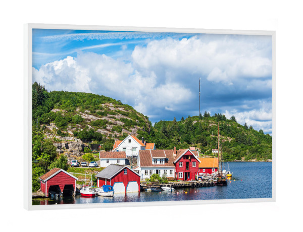 Poster mit weißem Rahmen "Häuser und Bootshäuser" artboxONE - Natur,Reise,Architektur,Reise / Strand und Meer,Reise / Länder