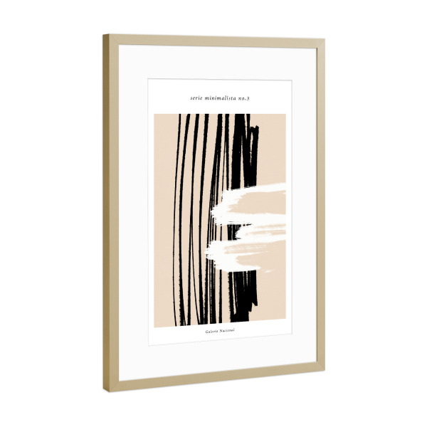 Poster mit Rahmen Gold "Serie minimalista no.three" artboxONE - Abstrakt