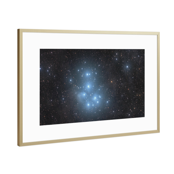 Poster mit Rahmen Gold "Die Plejaden" artboxONE - Galaxy