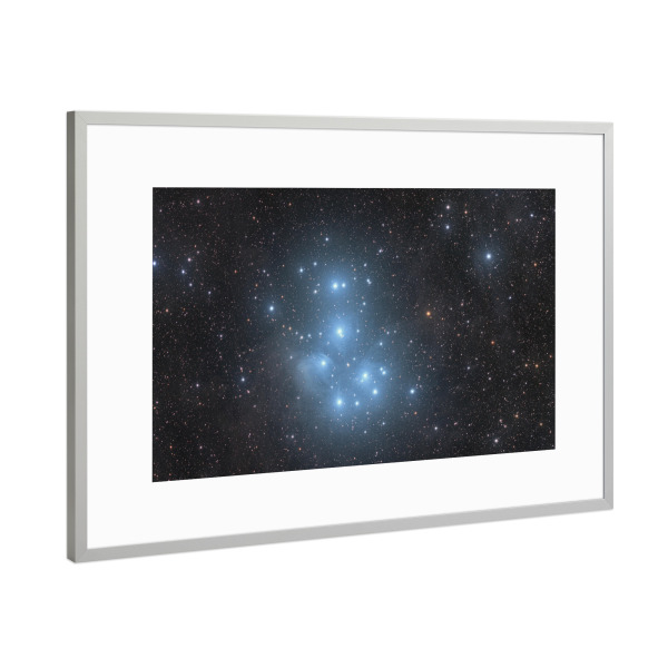 Poster mit Rahmen Silber "Die Plejaden" artboxONE - Galaxy