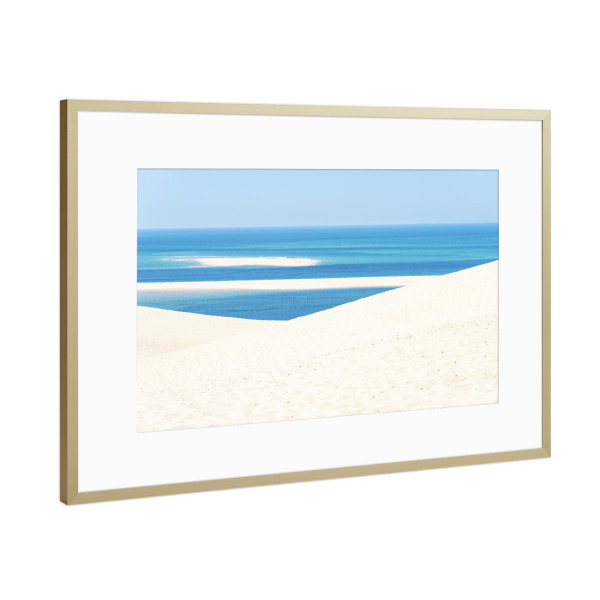 Poster mit Rahmen Gold "Sand And Sea" artboxONE - Natur,Reise,Reise / Strand und Meer,Reise / Länder