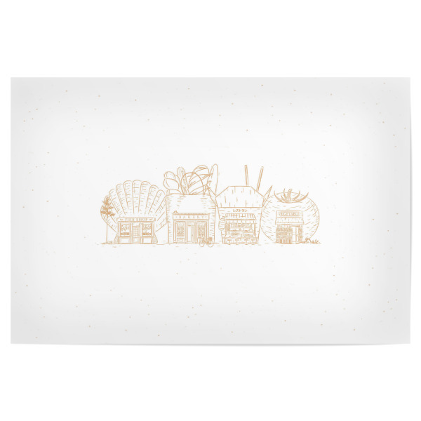 Poster 30x20 cm "Storefronts fish shop, asian" artboxONE - Städte,Essen & Trinken,Architektur