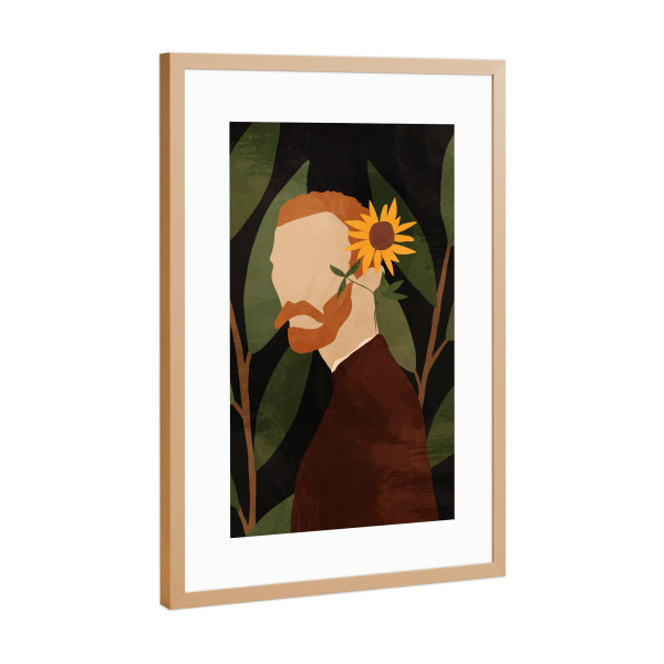 Poster mit Rahmen Kupfer "Green Abstract Art Vincent" artboxONE - Natur,Floral,Abstrakt
