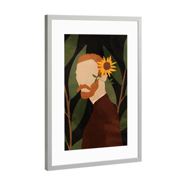 Poster mit Rahmen Silber "Green Abstract Art Vincent" artboxONE - Natur,Floral,Abstrakt