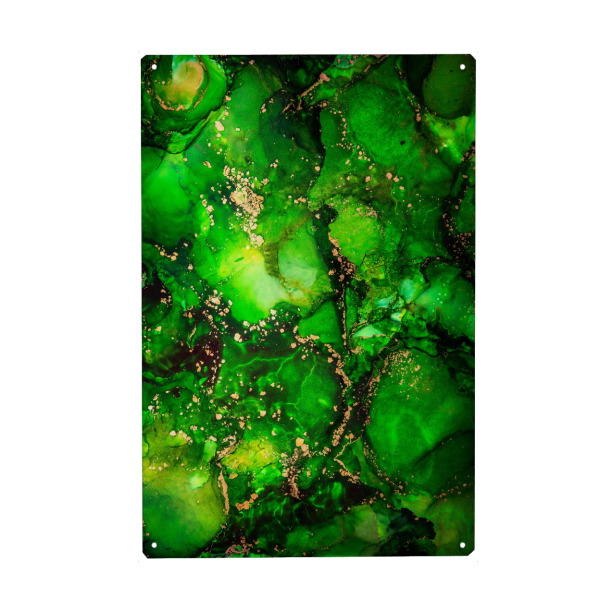 Holzbild "Grünes Wasser" artboxONE - Abstrakt - Malerei,Tinte,Abstrakt,Modern,Hintergrund,Texturen,Textur,Farbe,Isopropanol,Alkoholtinte,Figuren