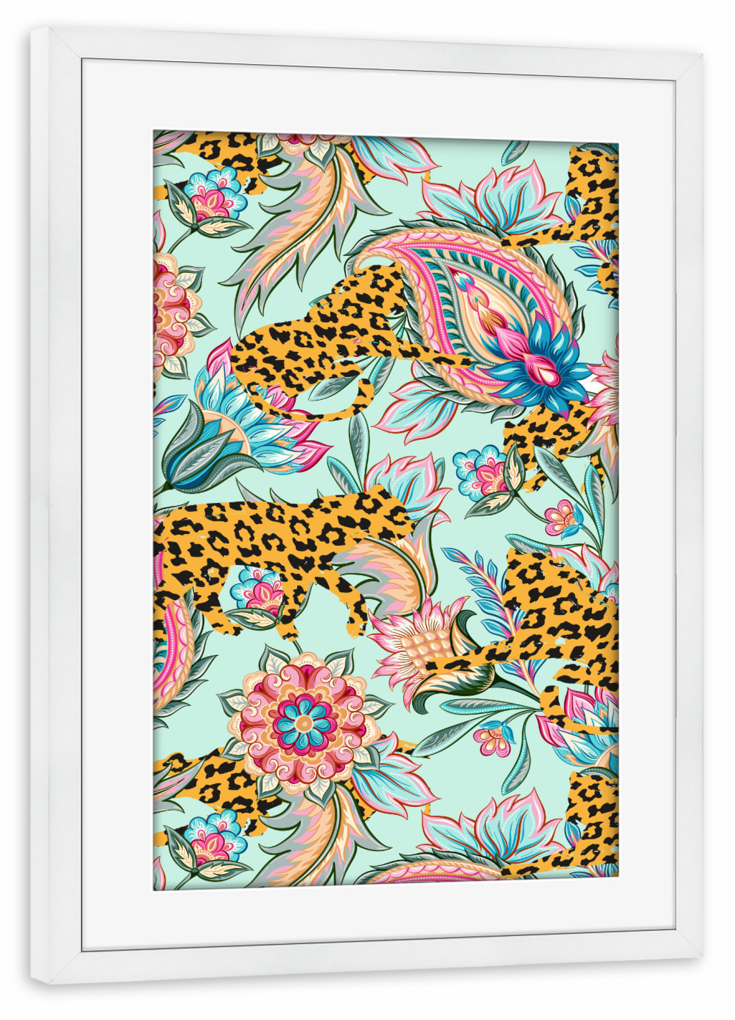 Poster mit Rahmen weiß "May The Jungle Be With You" artboxONE - Tiere