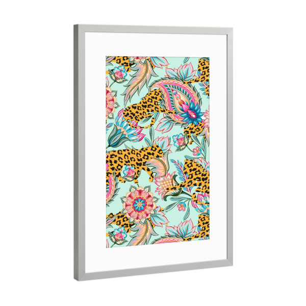Poster mit Rahmen Silber "May The Jungle Be With You" artboxONE - Tiere