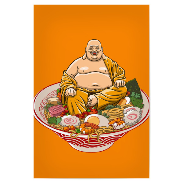 Poster "Fat monk on ramen" artboxONE - Städte / Tokio