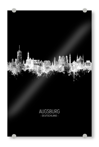 Acrylglasbild "Augsburg Germany Skyline Invert" artboxONE - Städte