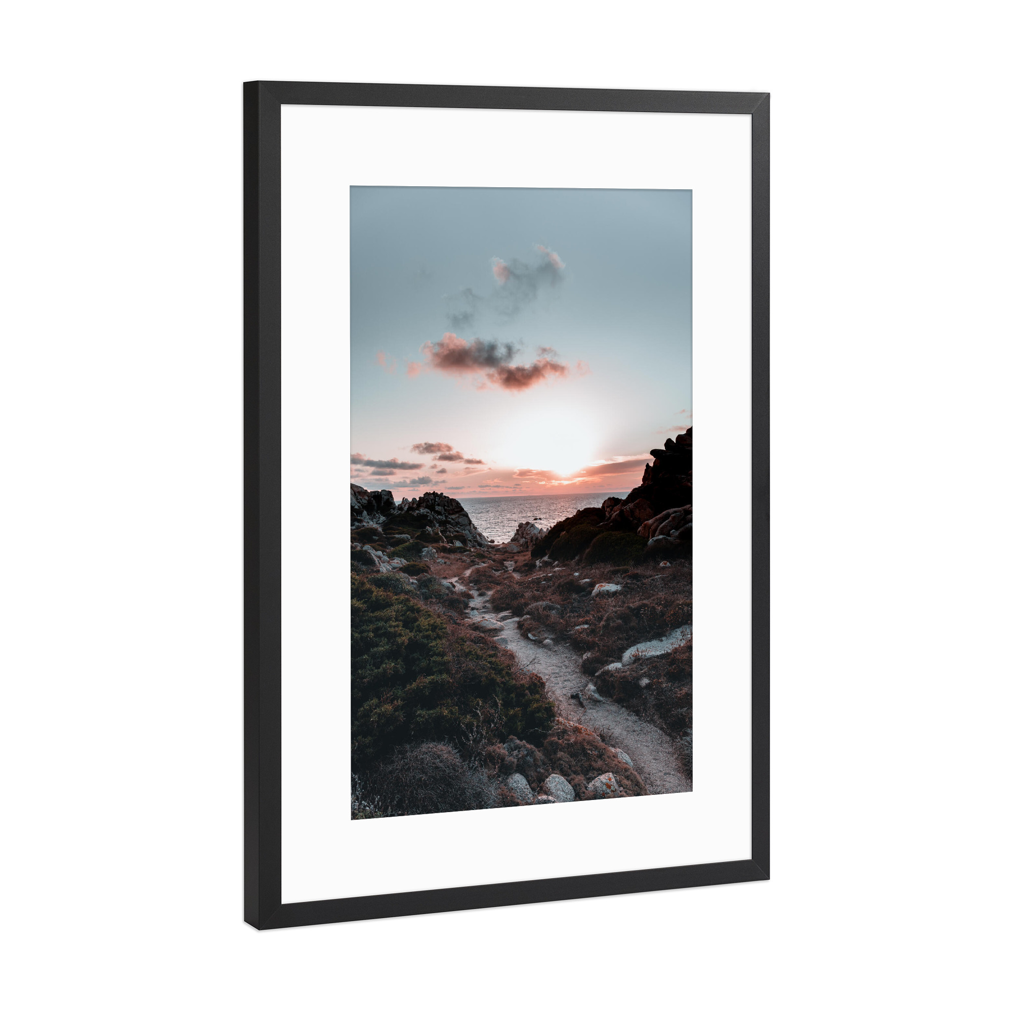 Poster mit Rahmen Schwarz (Metallic) "Before Sunset" artboxONE - Natur,Reise