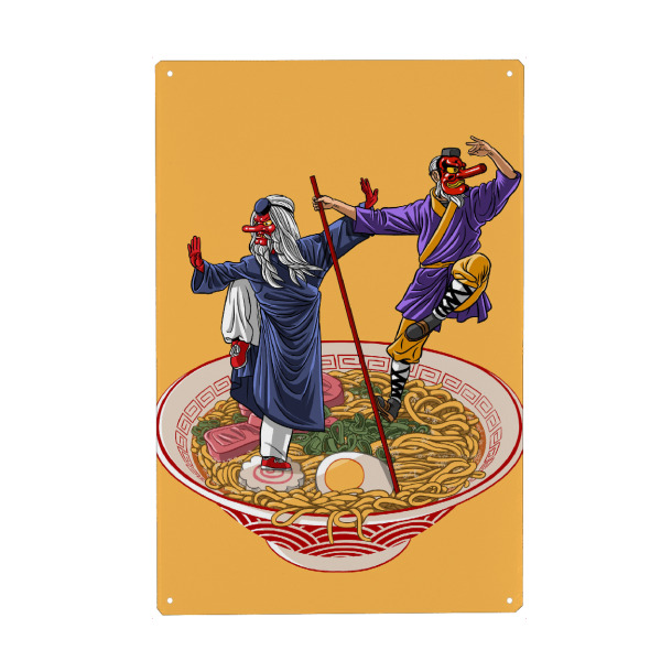 Holzbild "Japanese gods in ramen" artboxONE - Städte / Tokio