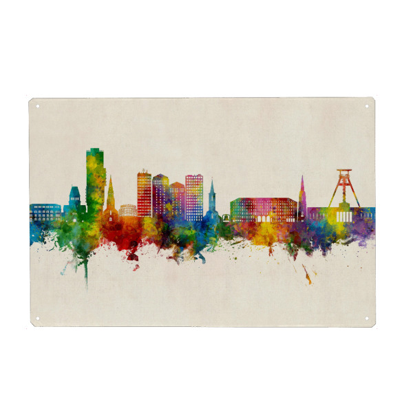Holzbild "Bochum Germany Skyline Urban" artboxONE - Städte
