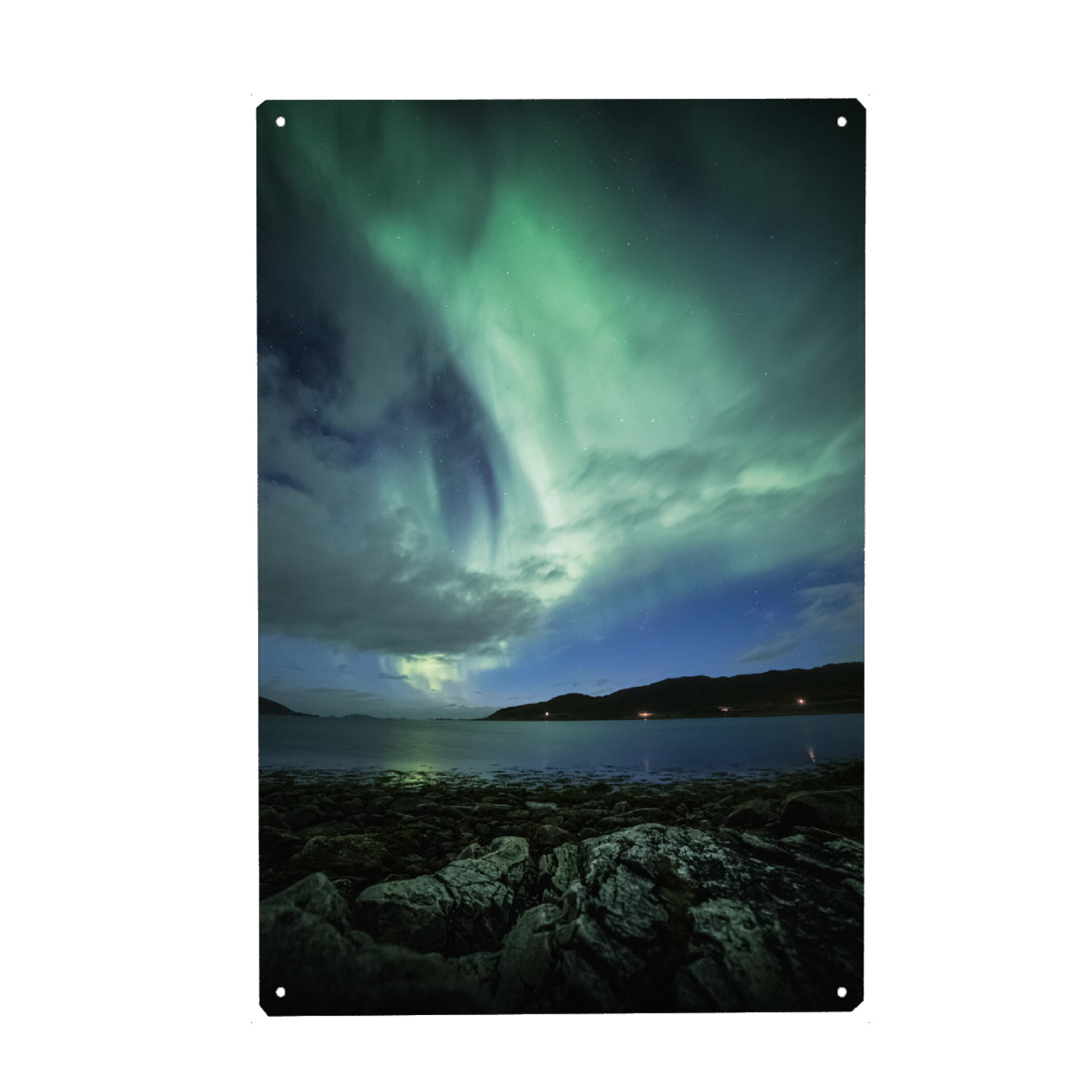 Metall Poster "Aurora over Norway" artboxONE - Natur