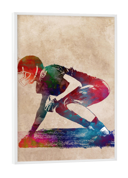 Poster mit weißem Rahmen "Sport art american football player" artboxONE - Sport,Sport / Fußball