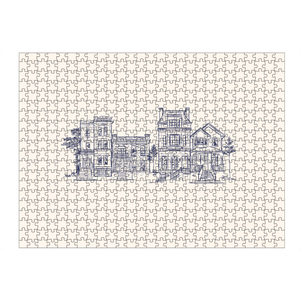 Puzzle Ravensburger "House victorian beige" artboxONE - Städte,Architektur