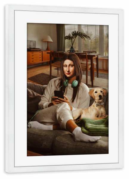 Poster mit Rahmen weiß "Home sweet home by Tas" artboxONE - Natur,Tiere,Menschen
