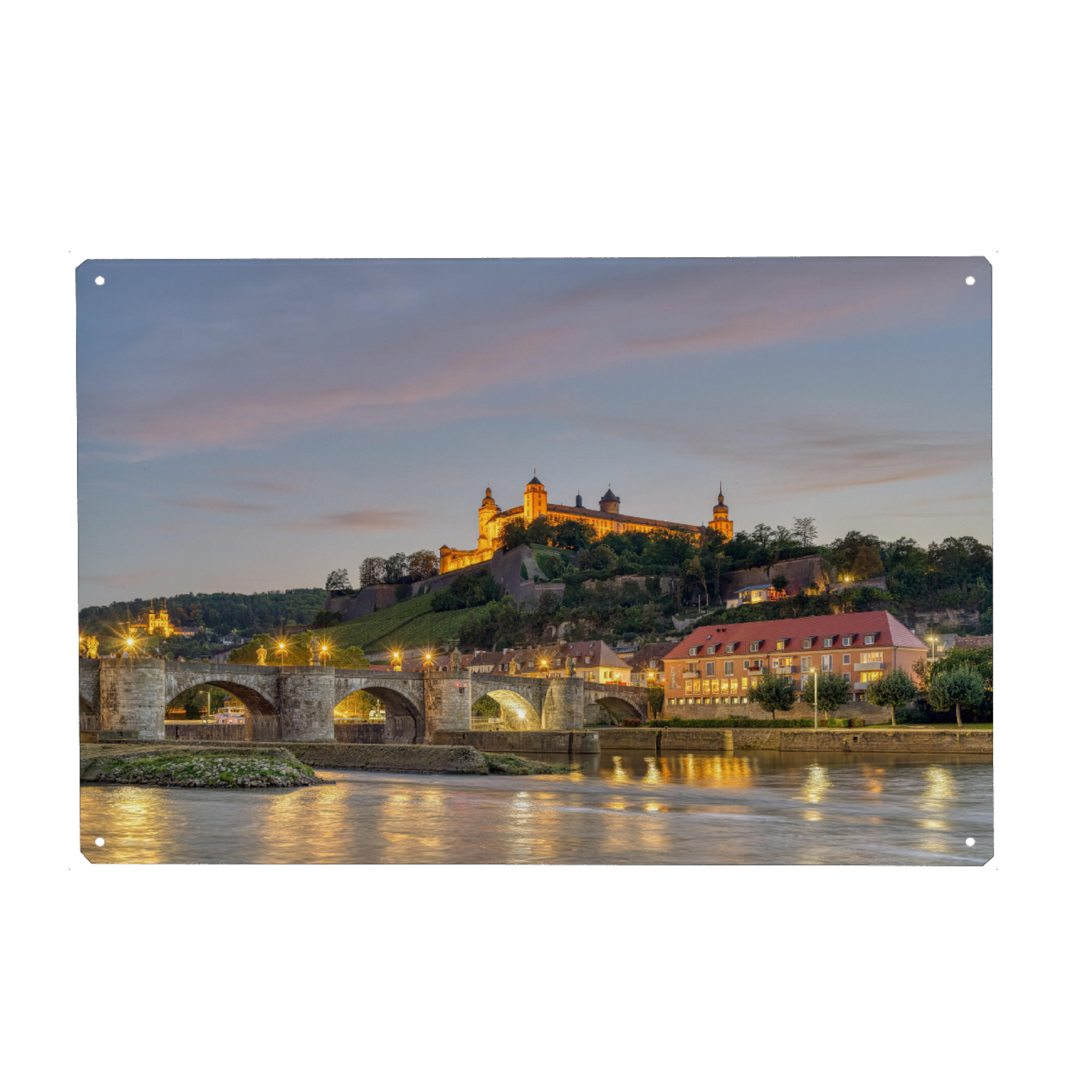 Metall Poster "Würzburg am Abend" artboxONE - Städte,Reise,Architektur