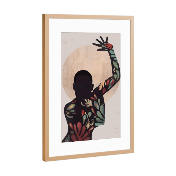 Poster mit Rahmen Kupfer "Woman Color Moon" artboxONE - Abstrakt,Menschen