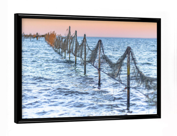 Poster mit schwarzem Rahmen "Abend am Haff - Querformat" artboxONE - Natur,Reise,Reise / Strand und Meer