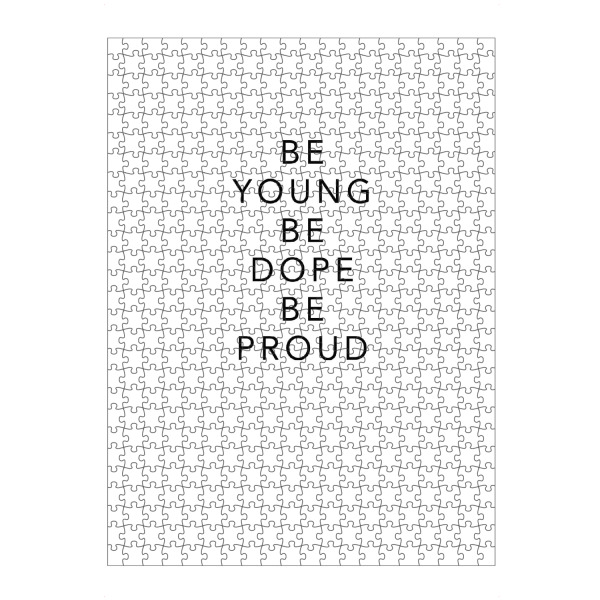 artboxONE Puzzle "YOUNG, DOPE AND PROUD" artboxONE - Typografie,Schwarzweiß,Musik