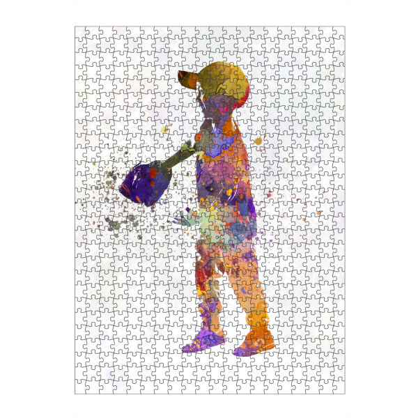 Puzzle Ravensburger "Watercolor kids baseball" artboxONE - Sport - Sport,Sports,Watercolor,Athlete,Baseball,Child,Bat,Ball,America - Bild sport