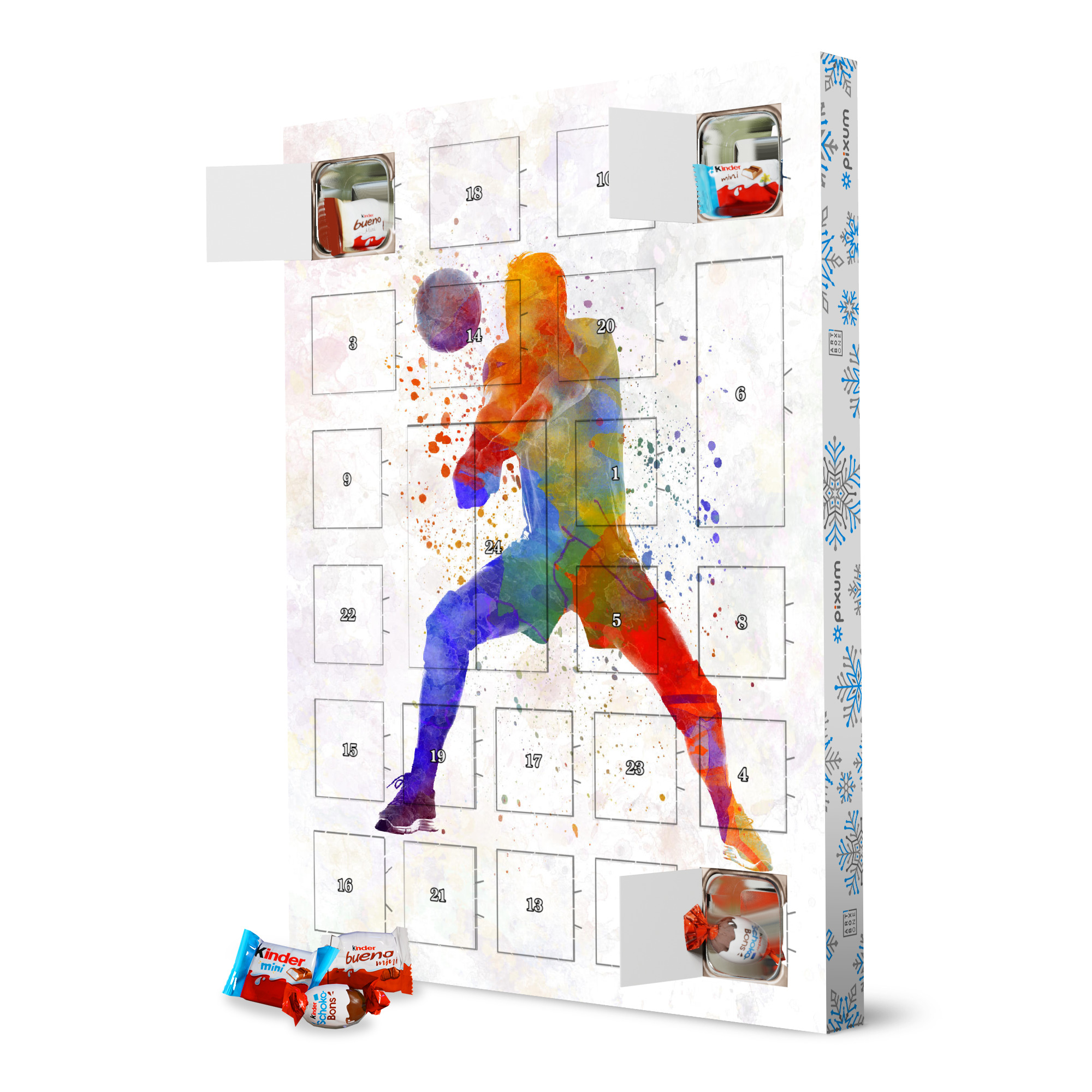 Adventskalender XXL mit Produkten von Kinder Watercolor volleyball player-c artboxONE Adventskalender Sport