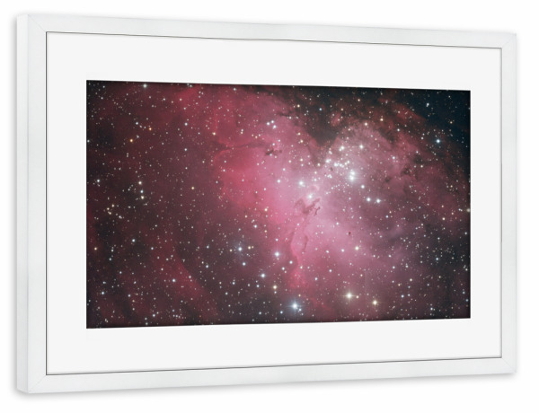 Poster mit Rahmen weiß "Der Adlernebel" artboxONE - Galaxy - Adlernebel,Nebel,Astronomie,Astro,Universum,Weltall,Sterne,Stars,Weltraum,Astronomy,Space